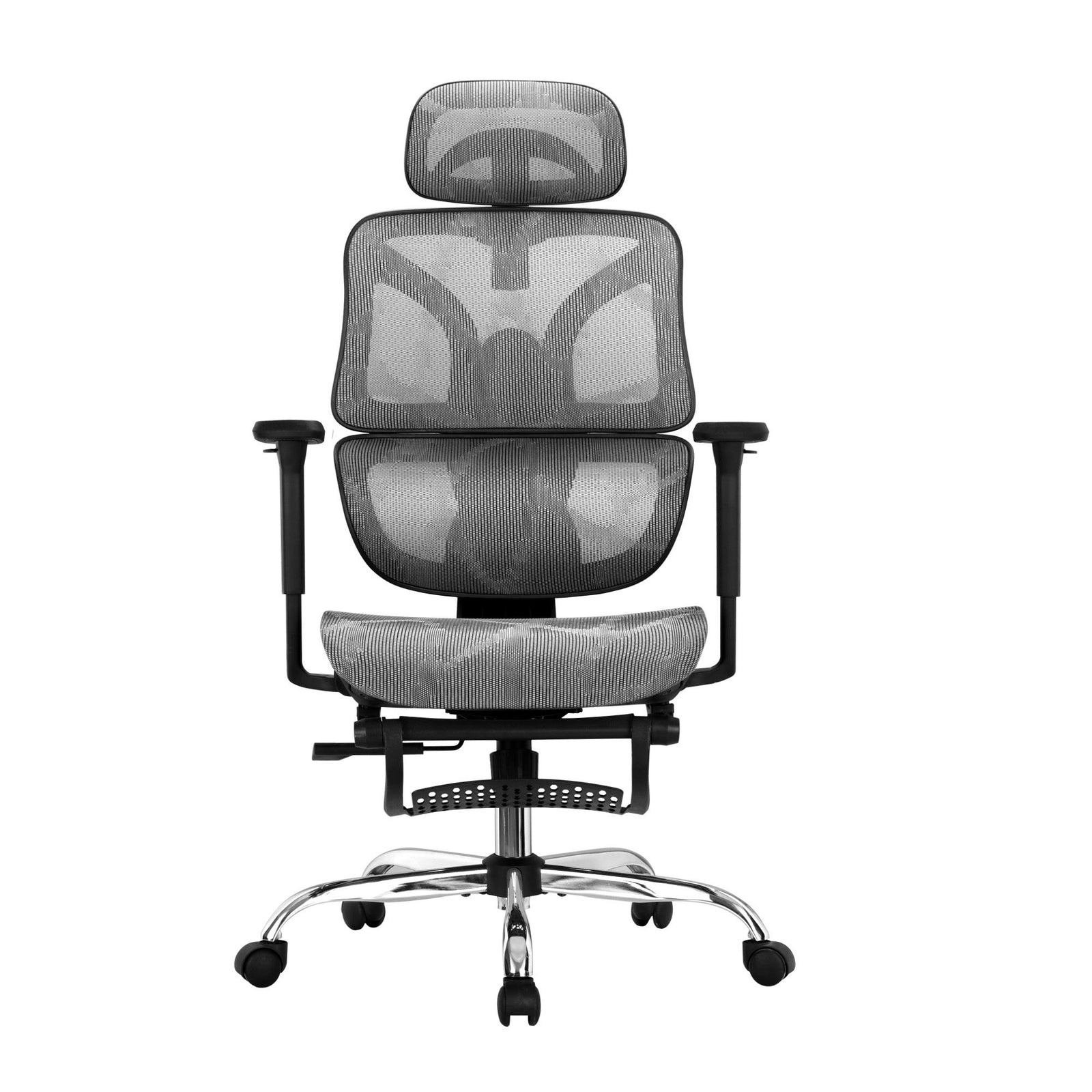 Artiss Ergonomic Office Chair with Footrest Mesh Reclining Grey