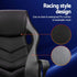 Artiss Gaming Chair – PU Leather & Mesh, High‑Back, Tilt, 360° Swivel, Grey