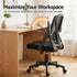 Artiss Mesh Office Chair Ergonomic Mid Back Computer Desk Chair Black
