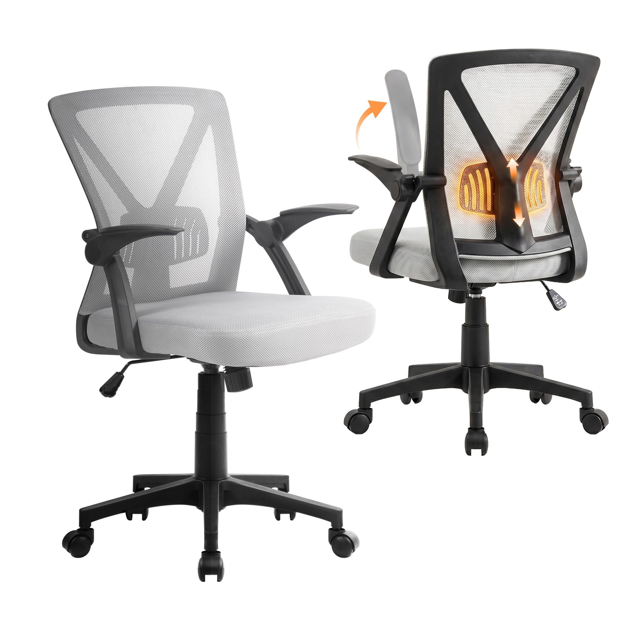 Artiss Nile Mesh Office Chair Ergonomic Mid Back Adjustable Grey
