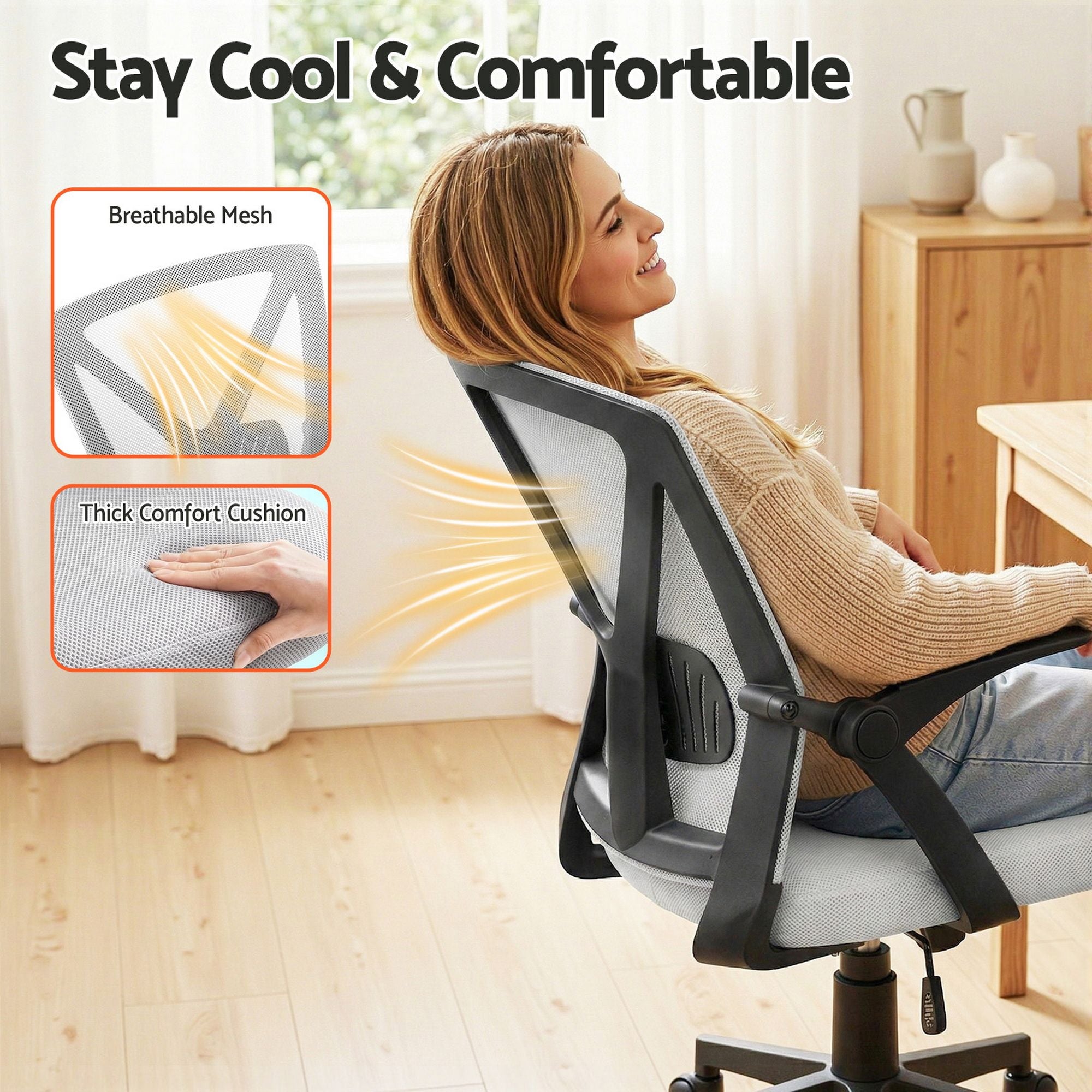 Nile Mesh Office Chair Ergonomic Mid Back Adjustable Grey