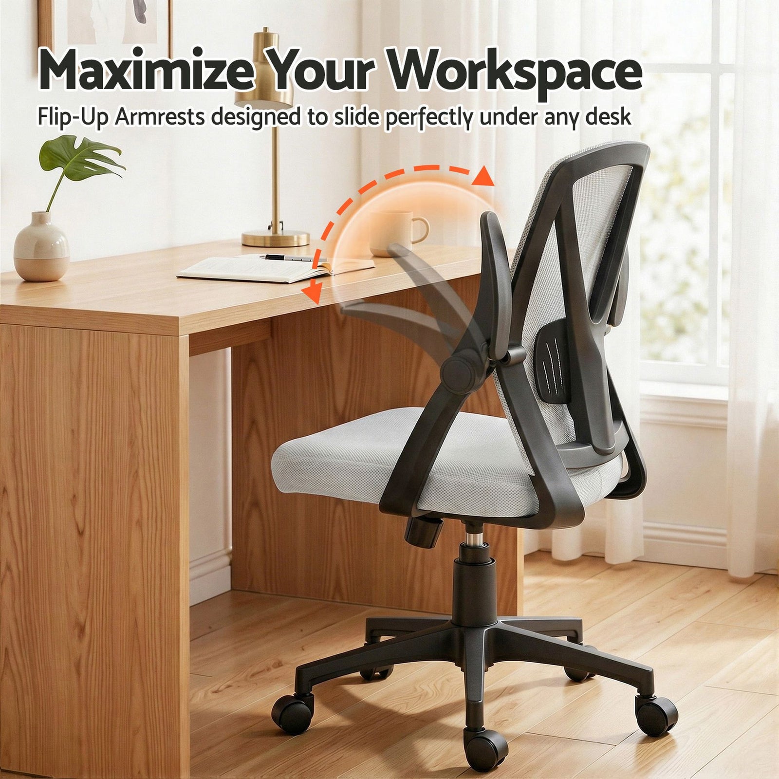 Artiss Nile Mesh Office Chair Ergonomic Mid Back Adjustable Grey