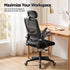 Artiss Ergonomic Office Chair Mesh Deak Chair with Flip-up Arms Adjustable Headrest Black
