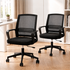 Artiss 2x Ergonomic Office Chair Mesh Mid Back Home Office Desk Chairs with Lumbar Support Black