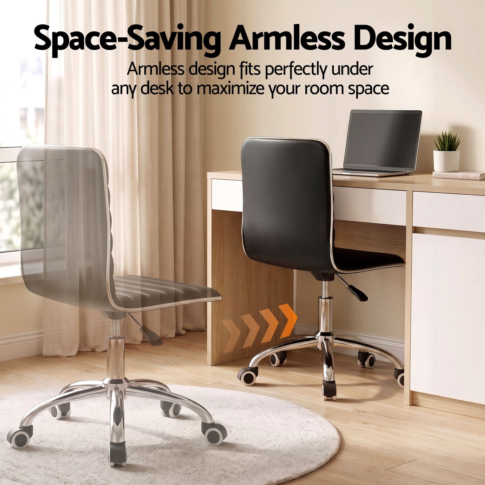 Office Chair Conference Chairs PU Leather Low Back Black