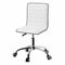 Artiss Low Back Office Chair White PU Leather Swivel Height Adjustable 150kg