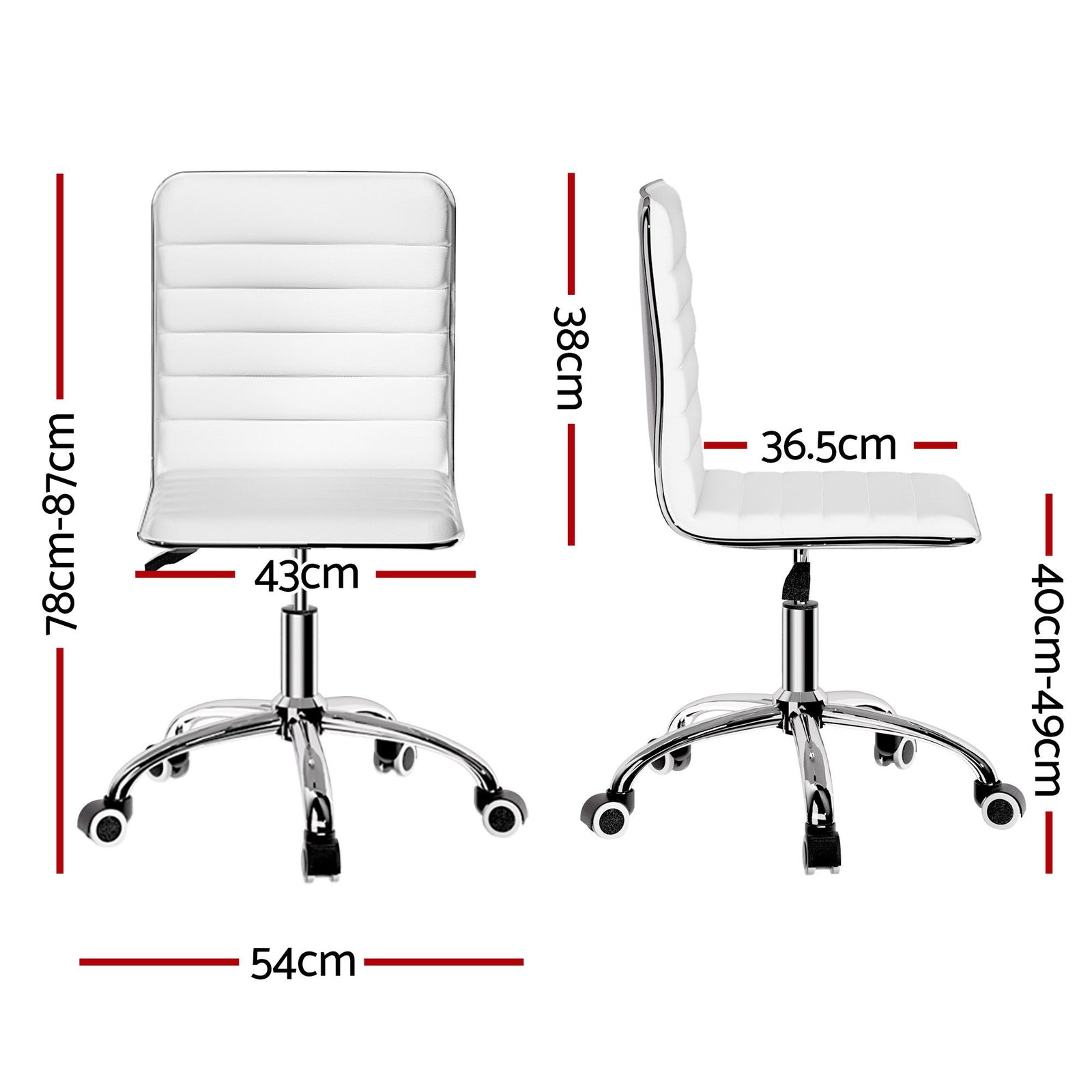 Artiss Office Chair Conference Chairs PU Leather Low Back White