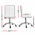 Artiss Low Back Office Chair White PU Leather Swivel Height Adjustable 150kg