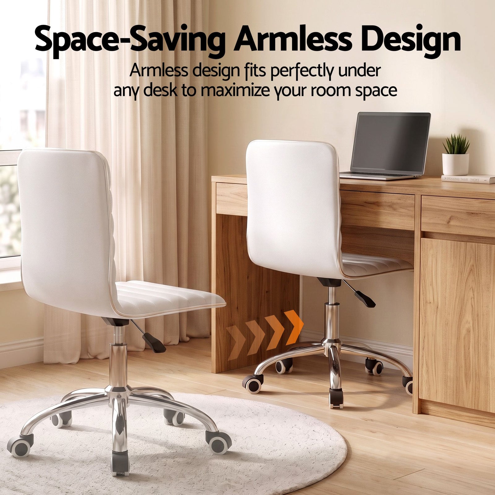 Artiss Office Chair Conference Chairs PU Leather Low Back White