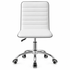 Artiss Low Back Office Chair White PU Leather Swivel Height Adjustable 150kg
