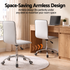 Artiss Low Back Office Chair White PU Leather Swivel Height Adjustable 150kg