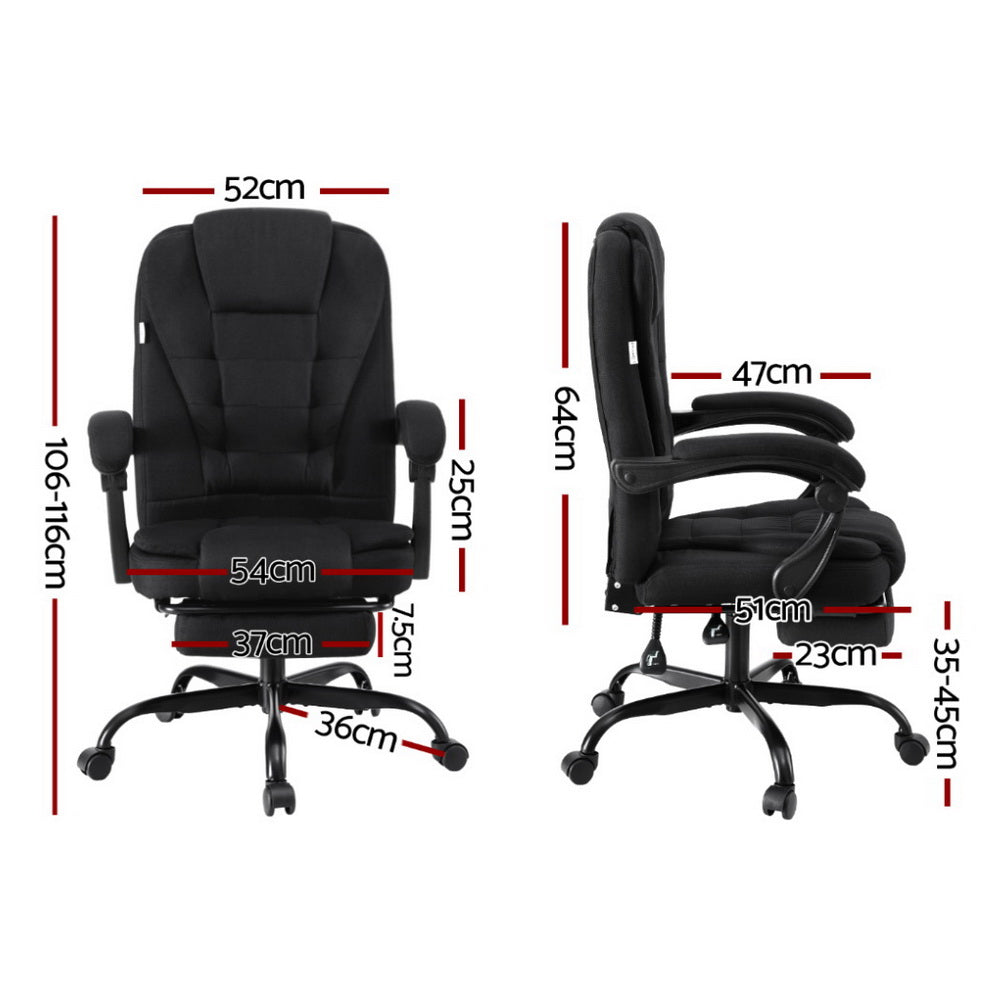 Artiss Office Chair Executive Fabric Seat Racing Computer Desk Chairs Footrest