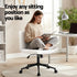 Criss Cross Chair with Wheels Wide Cross Legged Office Desk Vanity Chair PU Leather, Armless Height Adjustable Swivel Home Office Chair for Home Computer Task, White