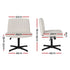 Criss Cross Chair No Wheels Fabric Wide Cross Legged Office Desk Vanity Chair Armless, Height Adjustable, Swivel Home Office Chair for Home Computer Task, Beige