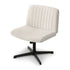 Criss Cross Chair No Wheels Fabric Wide Cross Legged Office Desk Vanity Chair Armless, Height Adjustable, Swivel Home Office Chair for Home Computer Task, Beige