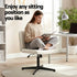 Criss Cross Chair No Wheels Fabric Wide Cross Legged Office Desk Vanity Chair Armless, Height Adjustable, Swivel Home Office Chair for Home Computer Task, Beige