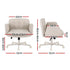 Artiss Criss Cross Office Chair – Cross‑Legged PU Leather Swivel Adjustable Beige