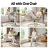Artiss Criss Cross Office Chair – Cross‑Legged PU Leather Swivel Adjustable Beige