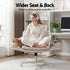 Artiss Criss Cross Office Chair – Cross‑Legged PU Leather Swivel Adjustable Beige