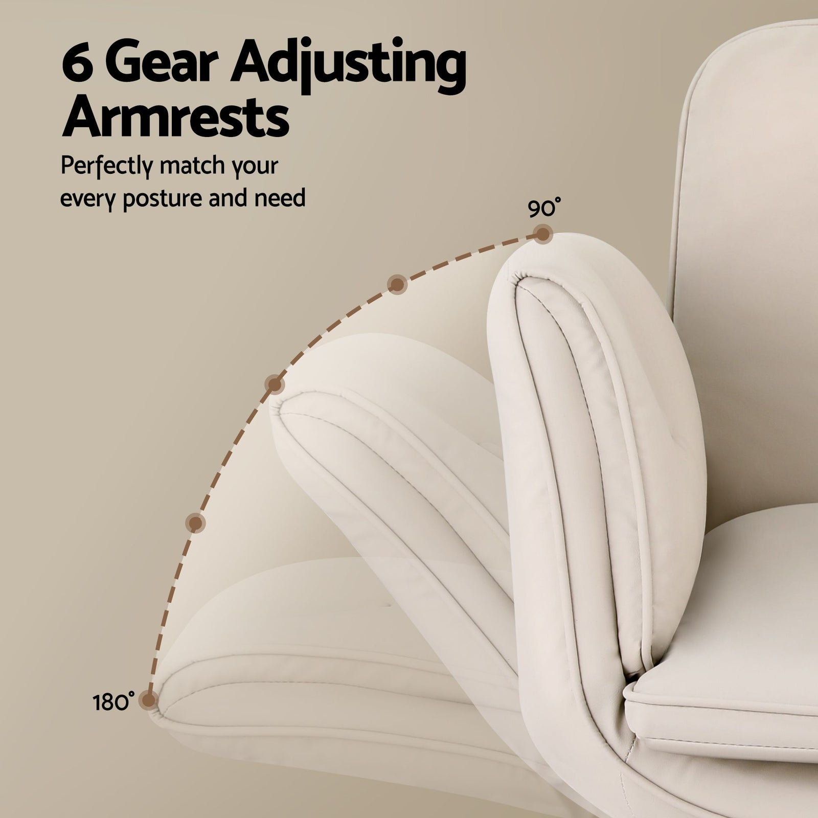 Artiss Criss Cross Office Chair – Cross‑Legged PU Leather Swivel Adjustable Beige