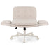 Criss Cross Chair with Wheels & Adjustable Armrests, Ergonomic Cross Legged Office Desk Chair PU Leather Vanity Chair Swivel for Home, Make Up, Bedroom, Computer, Beige