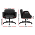 Criss Cross Office Chair – Wide U‑Seat, 6‑Gear Armrests, PU Leather, Black