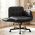 Criss Cross Office Chair – Wide U‑Seat, 6‑Gear Armrests, PU Leather, Black