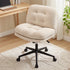 Artiss Criss Cross Office Chair Armless Wide Seat Boucle Desk Vanity Chair Beige