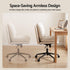 Artiss Criss Cross Office Chair Armless Wide Seat Boucle Desk Vanity Chair Beige