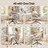 Artiss Criss Cross Office Chair Armless Wide Seat Boucle Desk Vanity Chair Beige