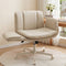 Artiss Cross Legged Office Chair Wide Seat PU Leather Swivel Vanity Chair Beige