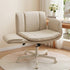 Artiss Cross Legged Office Chair Wide Seat PU Leather Swivel Vanity Chair Beige