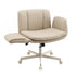Artiss Cross Legged Office Chair Wide Seat PU Leather Swivel Vanity Chair Beige