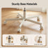 Artiss Cross Legged Office Chair Wide Seat PU Leather Swivel Vanity Chair Beige