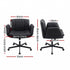 Artiss Cross Legged Office Chair PU Leather Swivel Vanity Chair Wide Seat Adjustable Arms Black