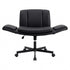 Artiss Cross Legged Office Chair PU Leather Swivel Vanity Chair Wide Seat Adjustable Arms Black