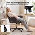 Artiss Cross Legged Office Chair PU Leather Swivel Vanity Chair Wide Seat Adjustable Arms Black