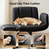 Artiss Cross Legged Office Chair PU Leather Swivel Vanity Chair Wide Seat Adjustable Arms Black