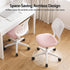 Artiss Ergonomic Office Chair Armless Study Chair Height Adjustable for Girls Boys Teens Pink