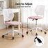 Artiss Ergonomic Office Chair Armless Study Chair Height Adjustable for Girls Boys Teens Pink