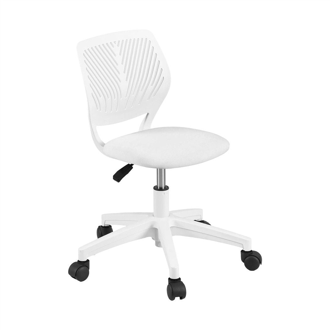 Artiss Ergonomic Office Chair Armless Study Chair Height Adjustable for Girls Boys Teens White