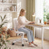 Artiss Ergonomic Office Chair Armless Study Chair Height Adjustable for Girls Boys Teens White