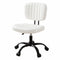 Artiss Armless Office Chair with Wheels, Ergonomic PU Leather Office Desk Chair, Height Adjustable 360° Swivel Computer Task Chair for Home Office, Study Room & Small Space, White
