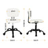 Artiss Armless Office Chair with Wheels, Ergonomic PU Leather Office Desk Chair, Height Adjustable 360° Swivel Computer Task Chair for Home Office, Study Room & Small Space, White