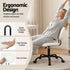 Artiss Armless Office Chair with Wheels, Ergonomic PU Leather Office Desk Chair, Height Adjustable 360° Swivel Computer Task Chair for Home Office, Study Room & Small Space, White