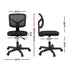 Armless Office Chair with Wheels, Ergonomic 360° Swivel Home Office Desk Chair, Height Adjustable Computer Task Chair with Fabric Back and Seat for Small Space, Black