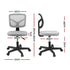 Armless Office Chair with Wheels, Ergonomic 360° Swivel Home Office Desk Chair, Height Adjustable Computer Task Chair with Fabric Back and Seat for Small Space, Grey