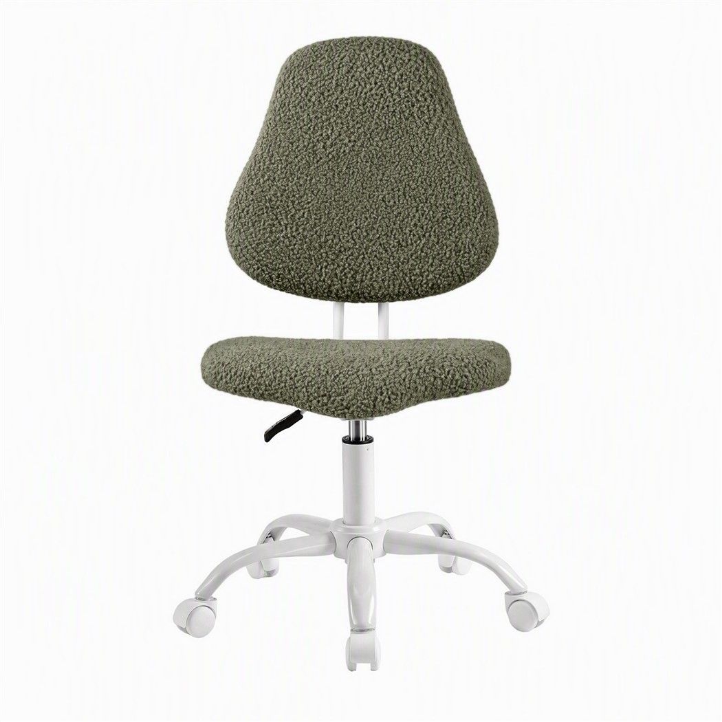 Artiss Armless Office Chair Ergonomic Soft Fleece Height Adjustable Vanity Desk Chair Green