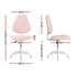 Artiss Armless Office Chair Ergonomic Soft Fleece Height Adjustable Vanity Desk Chair Pink