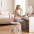 Artiss Armless Office Chair Ergonomic Soft Fleece Height Adjustable Vanity Desk Chair Pink